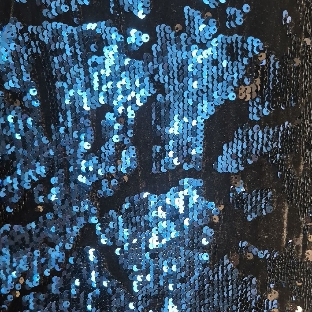 Zara Black and Blue Sequin Mini Dress - Picture 6 of 16
